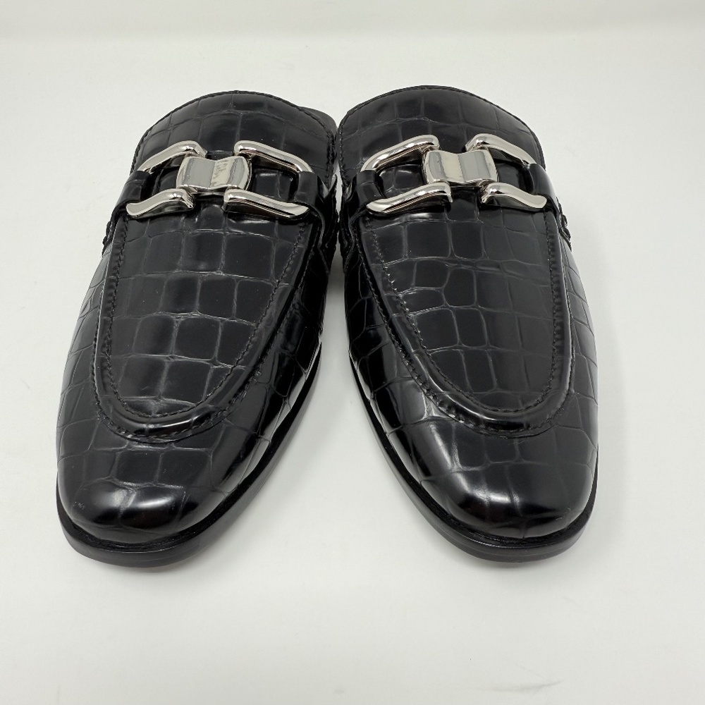 New Jeffrey Campbell Moment Mule Black Croco Silver Sz 9 - Picture 8 of 11
